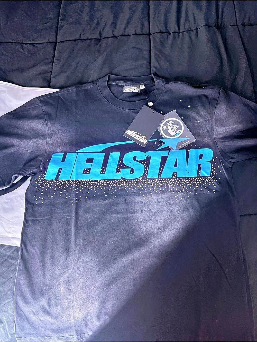 Heilstar Graphic Short Sleeve Tee in Black & Blue Size Medium NWT